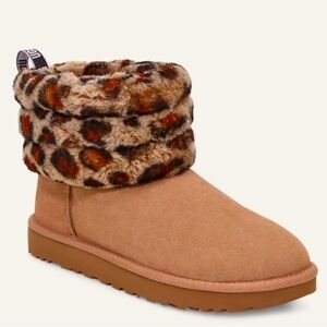 UGG Fluff Mini Quilted Leopard‎ Women's Boots